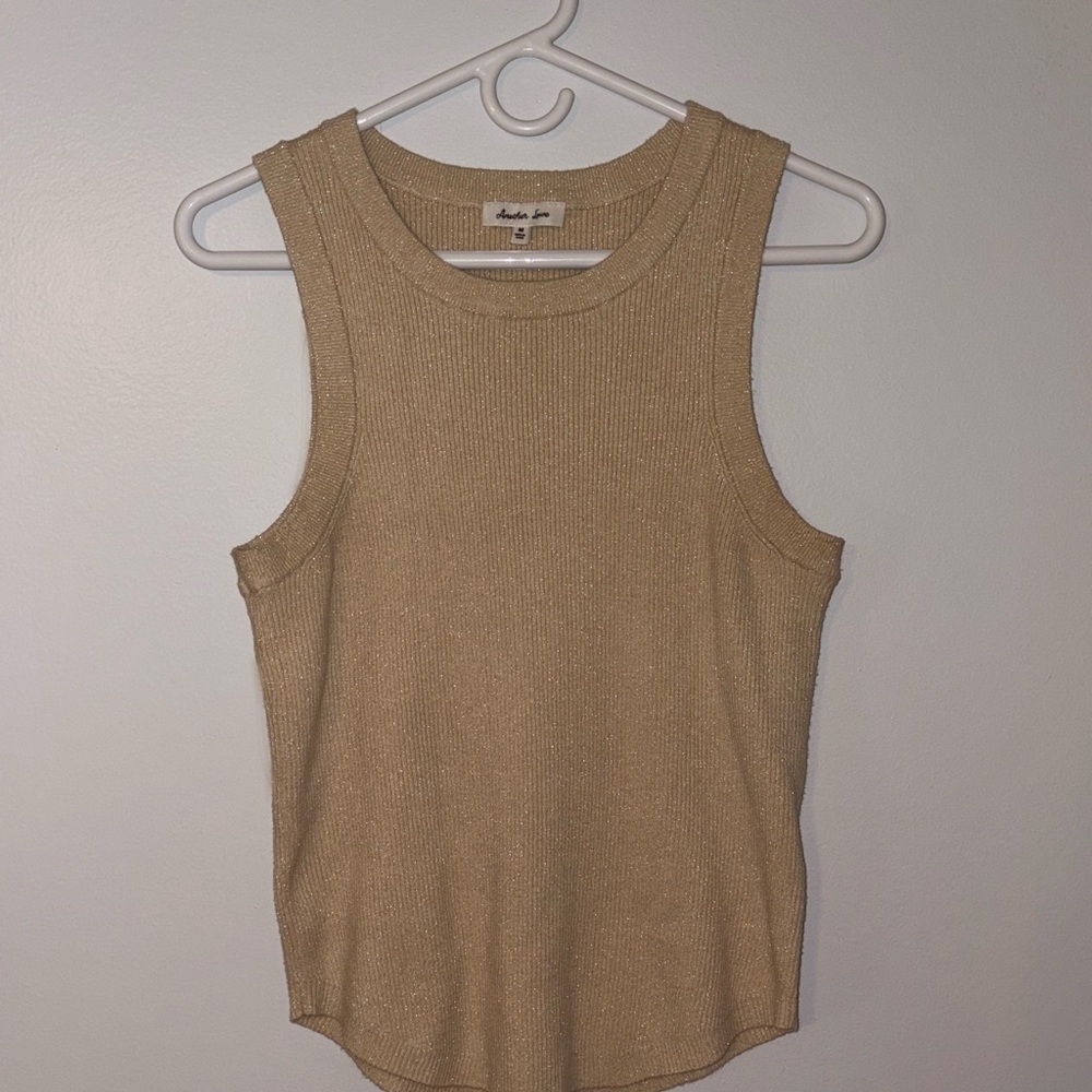 Another Love Gold Knit Tank Top